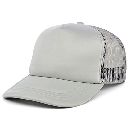 Lids Blank Basic Foam Trucker Adjustable Snapback Hat - color: Gray/Gray