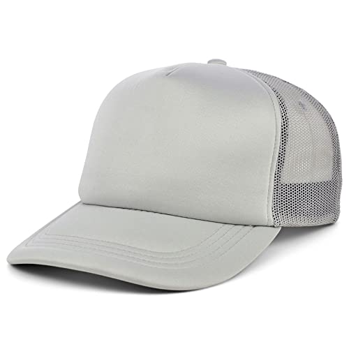 Lids Blank Basic Foam Trucker Adjustable Snapback Hat - color: Gray/Gray