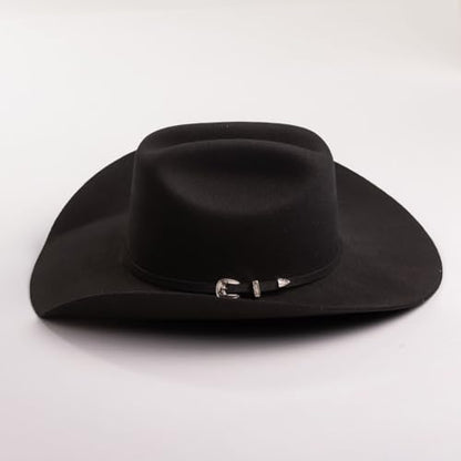 Justin Men’s Rodeo Hat - 3X Wool Collection - Cattleman Crease Crown - 4” Brim - color: Black, size: 6 7/8