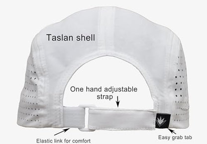 Unisex Adjustable Lightweight 5-Panel Laser Vented Running/Cycling/Active Cap - color: Slate Blue