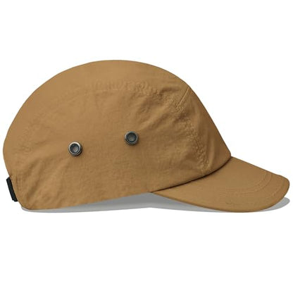 Clakllie Quick Dry Short Brim Cap for Men Lightweight 6 Panel Baseball Cap Golf Dad Hats Women's Running Trucker Hat - color: Bssd2547-tanbrown
