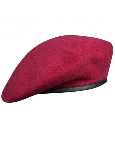 SILAK Iconic Parisian Beret – Army Style Cap, Che Guevara Inspired Fashion, Woolen French Beret Hat for Men and Women - color: Maroon