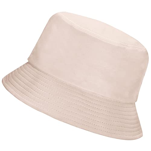 Rosoz Bucket Hat for Women Men Summer Travel Beach Sun Hat Outdoor Cap - color: 1pack-beige