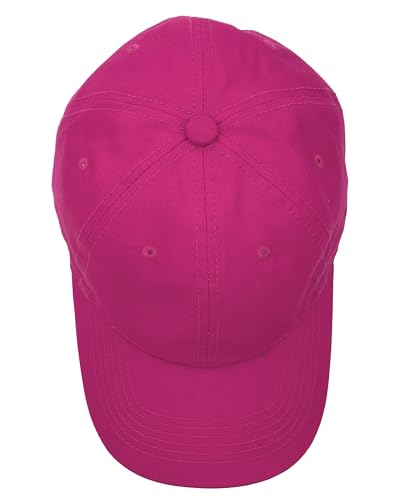 Gelante Cotton Twill Washed Unstructure Baseball Cap - Adjustable Blank Hat for Men Women - Wholesale Bulk Lot of 6 Pack - color: Solid Hot Pink