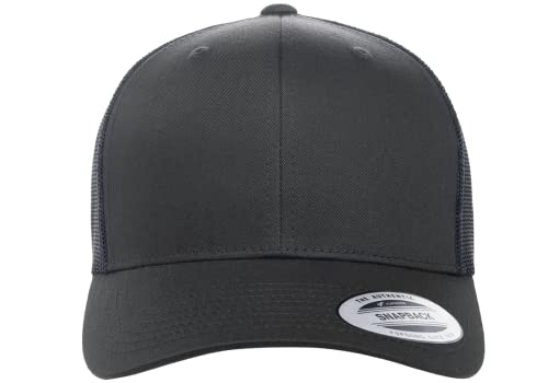 L2K Classics Plain Trucker Mesh Cap Baseball Cap - Mens Hats Trucker Hats for Men - color: Charcoal/Navy