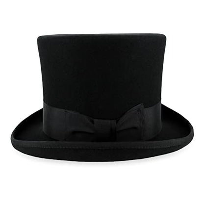 Belfry Top Hat Theater Quality 100% Wool in Black Grey or Pearl - size: Medium