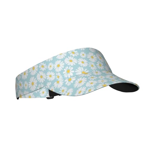Sports Sun Visor Hats-Adjustable Visor Cap-for Women and Men-for Running, Tennis, Golf - color: Beautiful Daisy Flower Floral