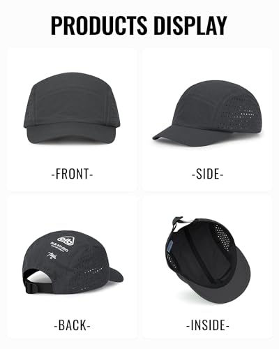 CLAPE 5 Panel Running Hat for Small Heads, Quick Dry Short Brim Cap - color: Bssd2575-grey