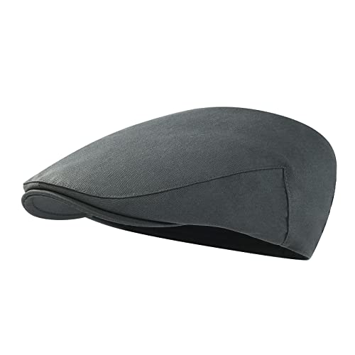STARANCE Men Thin Cotton Gatsby Newsboy Cap - color: Dark Grey, size: 7 1/4