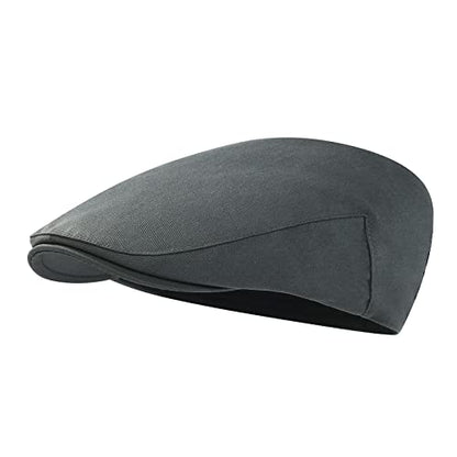 STARANCE Men Thin Cotton Gatsby Newsboy Cap - color: Dark Grey, size: 7 1/2