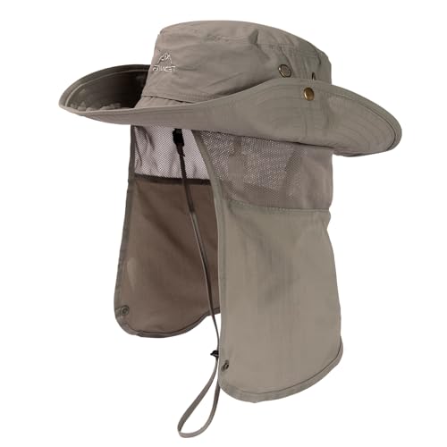 Comhats Sun Hat with Neck Flap for Men, UPF 50+ Wide Brim Cooling Oversized - color: Aa96561_light Grey, size: Large-X-Large