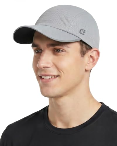 GADIEMKENSD Men’s Running Hat Performance Mesh Cap, Excellent Breathable - color: Light Gray