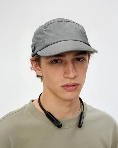Croogo 5 Panel Running Hat Quick Dry Baseball Cap Sun UV Sports Outdoor Cap - color: M-wbqsg1-gray