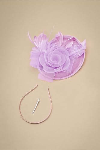 BABEYOND Fascinators Hats for Women Tea Party Mesh Flower Pillbox Derby Hat - color: Lavender