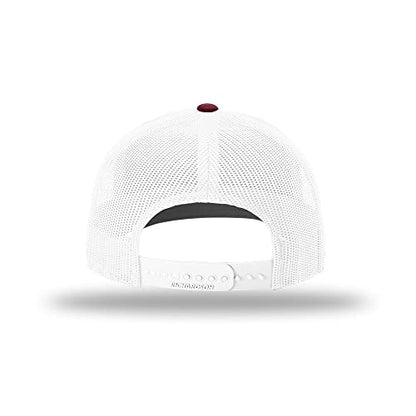 Richardson 112 Classic Six-Panel Adjustable Snapback Trucker Cap - color: Cardinal/White