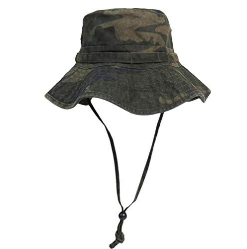 Bucket Hat UV Protection Sun Hat, Boonie Fishing Safari Hats for Outdoors - color: Woodland Camo