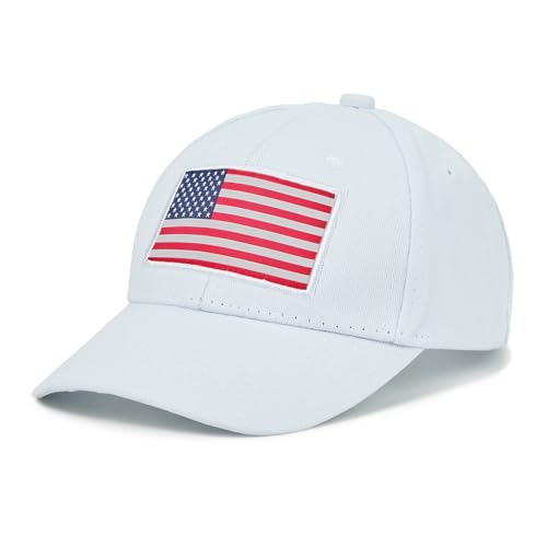 Durio Toddler Baseball Hat Adjustable Kids Hat for Boys Ages 3-8 - color: White Flag