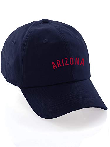 Daxton USA Cities Baseball Dad Hat Cap Cotton Unstructure Low Profile Strapback - color: Arizona Navy Red