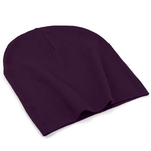ROYBENS Thin 100% Cotton Beanie for Men Women Lightweight Slouchy Chemo Hat - color: 1pcs-purple