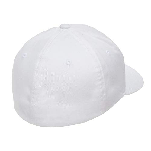 The Blackout American Flag 6277 Flex Fitted Baseball Cap - Custom Embroidered Black USA Flag Flex-Fitted Baseball hat - color: White, size: Small-Medium