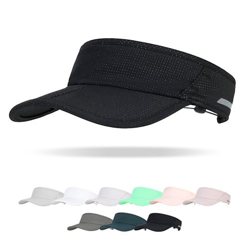 Sun Visor Caps Foldable Brim Adjustable Visor Hats for Women Men - color: 2# Black