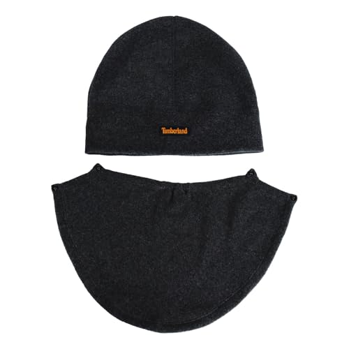 Timberland Men’s 2-in-1 Fleece Balaclava - Water Resistant, Convertible Hood with Face Cover, Soft Fleece for Cold Weather - color: Black