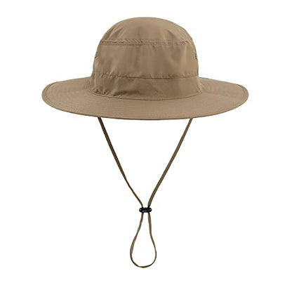 Home Prefer UPF50 Mens Sun Hat with Neck Flap Quick Dry UV Protection Cap Womens Wide Brim Fishing Hat Neck Flap Beach Garden - color: Dark Khaki