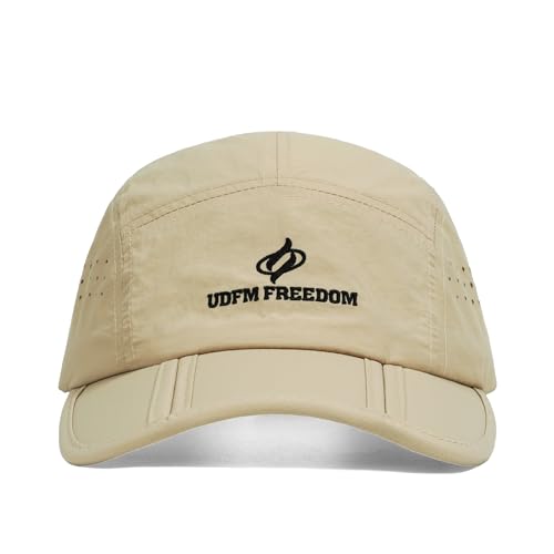 Clakllie Quick Dry 5 Panel Cap for Men Summer Folding Outdoor Hat Breathable Baseball Cap Unstructured Running Hiking Hats - color: Bs26zd01-khaki