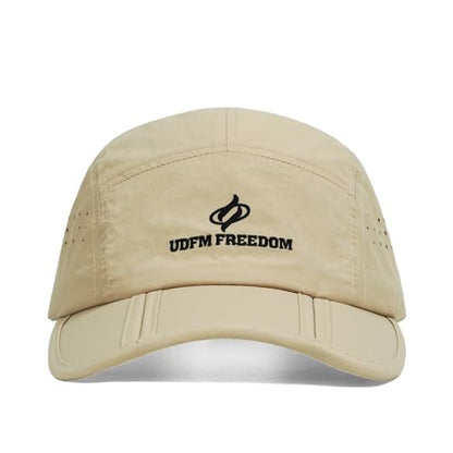 Clakllie Quick Dry 5 Panel Cap for Men Summer Folding Outdoor Hat Breathable Baseball Cap Unstructured Running Hiking Hats - color: Bs26zd01-khaki