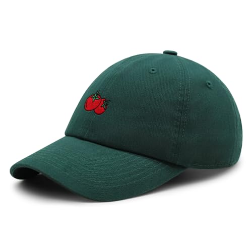 JPAK Two Tomatoes Premium Dad Hat Embroidered Cotton Baseball Cap Vegetables Embroidery - color: Spruce Green