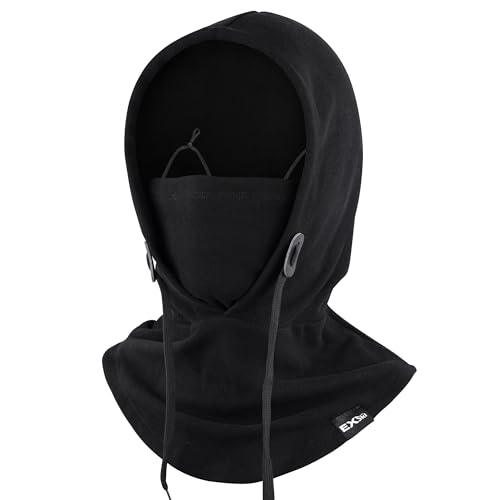 Balaclava Ski Mask, 4-in-1 Warm Adjustable Neck Gaiter for Men Women - color: Black