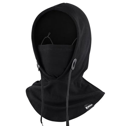 Balaclava Ski Mask, 4-in-1 Warm Adjustable Neck Gaiter for Men Women - color: Black