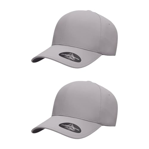 Flexfit Delta 180 Seamless Stretch-Fitted Hat with 3-Layer Sweatband - color: Silver, size: Large-X-Large