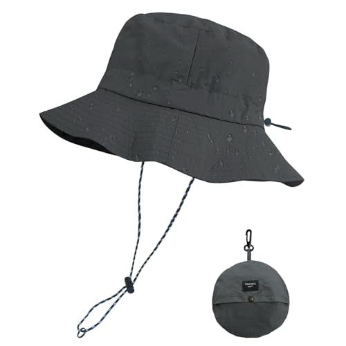 PFFY Packable Sun Bucket Hat for Men Women Outdoor UV Protection Sun Hats - color: Darkgray