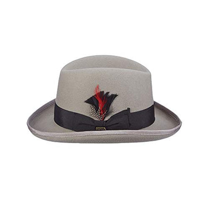 Scala Classico Men's Wool Felt Homburg Hat - color: Light Grey, size: Large