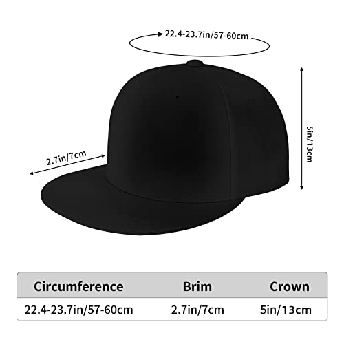 Custom Snapback Hats for Men Personalized Hip Hop Flat Bill Brim Baseball Cap Add Your Own Text Photo Logo - color: Single Color - Black & No Custom