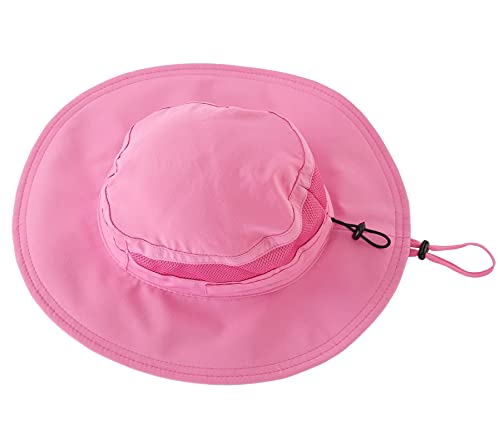Connectyle Toddler Kids Sun Hat UPF 50+ UV Protection - Boys & Girls Wide Brim Bucket Hats for Outdoor Summer, Ages 2-6 - color: Hot Pink, size: 4-6 Years