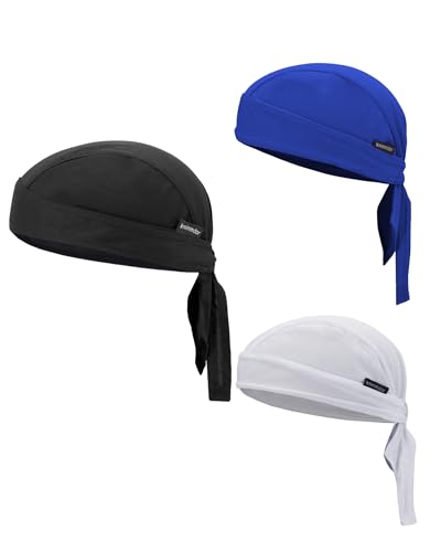 Do Rags Cycling Caps Helmet Liner Doo Rag Motorcycle Bandana Hat Sweat Liner Skull Caps Dew Rags for Men and Women - color: Plain Set-4