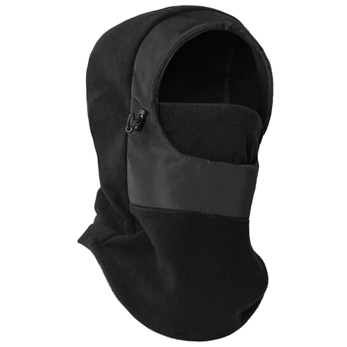 Winter Face Mask for Men Women,Balaclava Ski Mask for Cold Weather, Snowboarding Gear,Snowboard Mask - color: Black Fleece Ski Mask