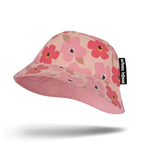 Urban Infant Toddler Bucket Hat – Girls and Boys Sun Hat - Lightweight and Reversible - Kids Ages 1-5 - color: Poppies, size: 1-2T