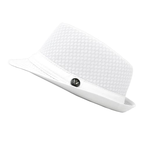 The Hat Depot Light Weight Classic Soft Cool Mesh Crushable Fedora hat - color: White, size: Small-Medium