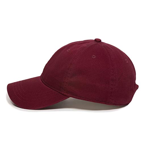 Cat Baseball Cap Embroidered Cotton Adjustable Dad Hat - color: Burgundy