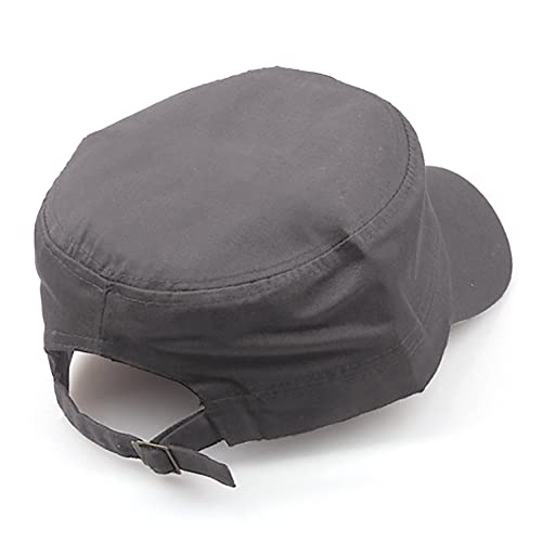 2 Pack Cadet Army Caps Flat Top Military Hats for Men Women - color: Gray