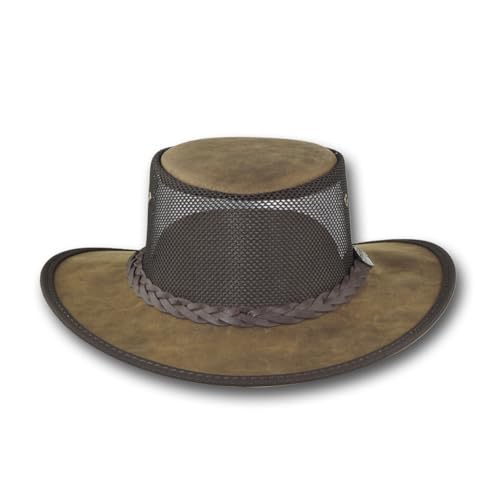 Barmah Hats Foldaway Bronco Cooler Leather Hat - Item 1062 - color: Rustic, size: XX-Large
