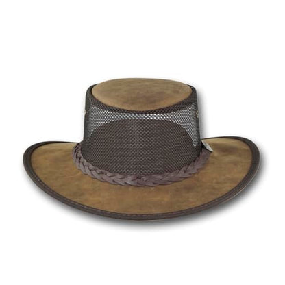 Barmah Hats Foldaway Bronco Cooler Leather Hat - Item 1062 - color: Rustic, size: XX-Large