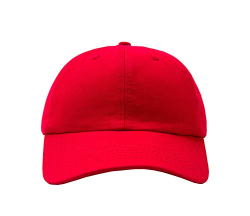 Hats for Men Classic Adjustable Strapback Cotton Dad Hats Baseball Caps for Men and Women - color: Red
