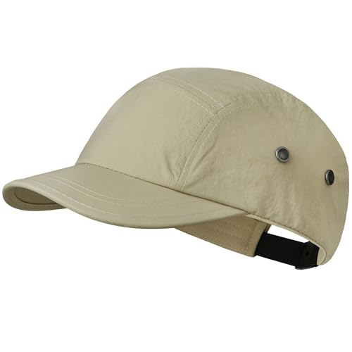 Clakllie Quick Dry Short Brim Cap for Men Lightweight 6 Panel Baseball Cap Golf Dad Hats Women's Running Trucker Hat - color: Bssd2547-khaki
