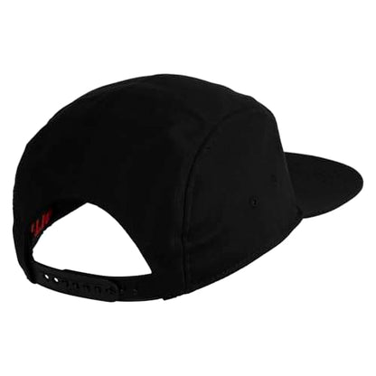5 Panel Superior Cotton Twill Flat Bill Camper Cap - color: Black