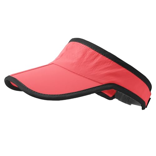 Jastore Kids Girls Boys Packable Hat Sun Visor Hats Quick Dry Sports Summer Golf Visor Hat - color: Hot Pink