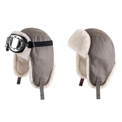 Lifup Trapper Hat for Men Aviator Hat with Goggles Hunting Cap - color: Grey